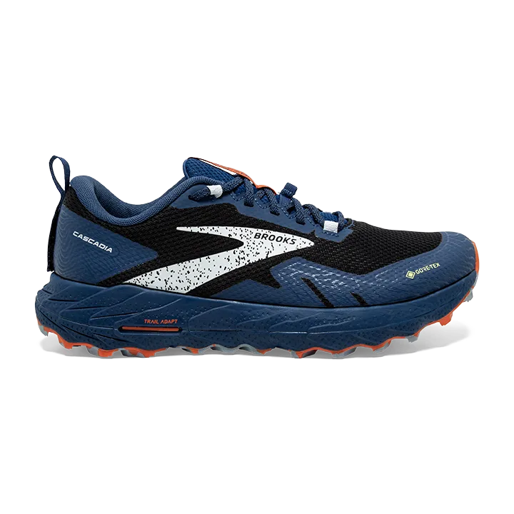 Brooks Men's Cascadia 17 GTX Black / Blue / Firecracker