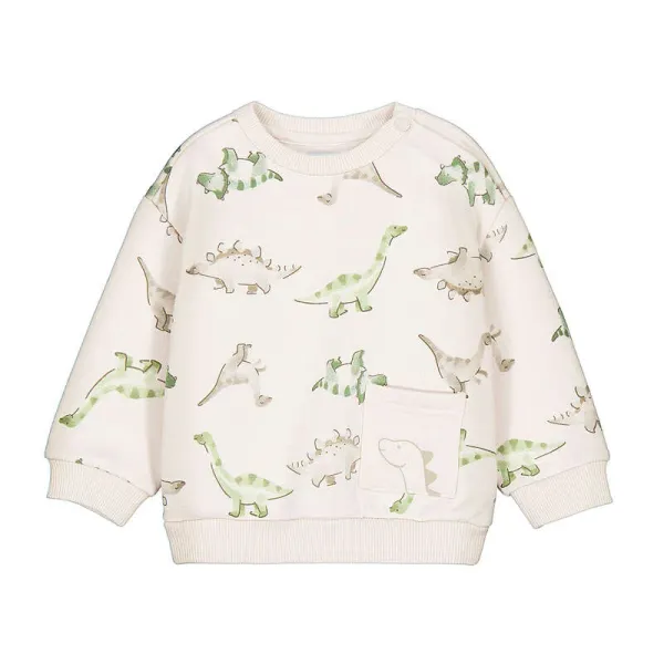 MAYORAL Baby Dino Patterned Pullover LIGHT TAUPE