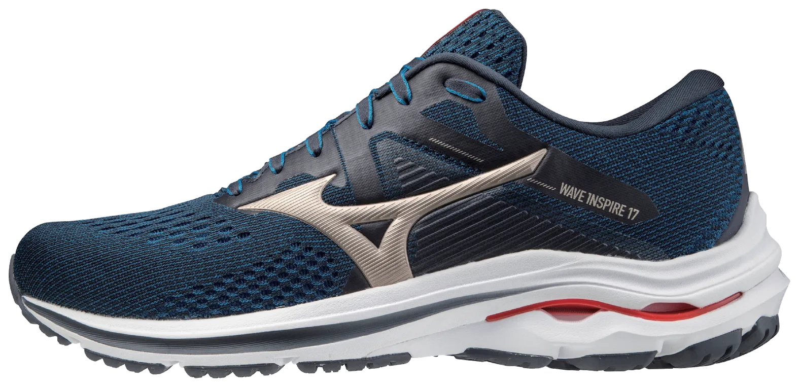 【極美品】Mizuno Wave Inspire 17 ネイビー/シルバー Mizuno MEN'S WAVE INSPIRE 17 5353