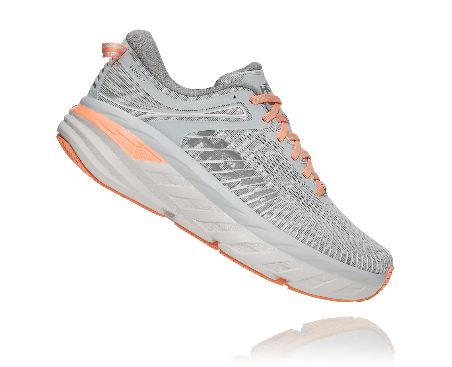 【美品】TOMSSTREET S7走行約1070km Hoka Women's Bondi 7 HMSH HARBOR MIST/SHARKSKIN