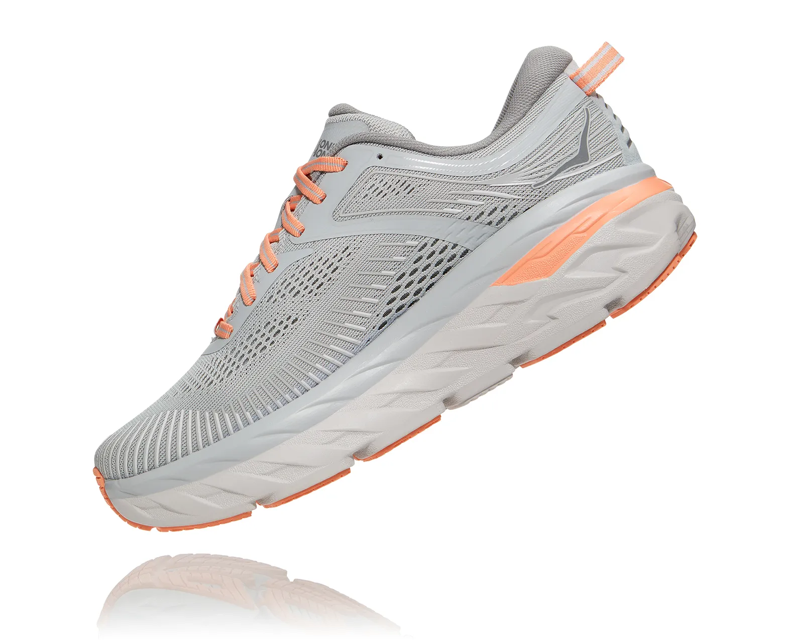 Hoka Women’s Bondi 7 Sneakers in Gray and Orange Hoka One One Women main image 4