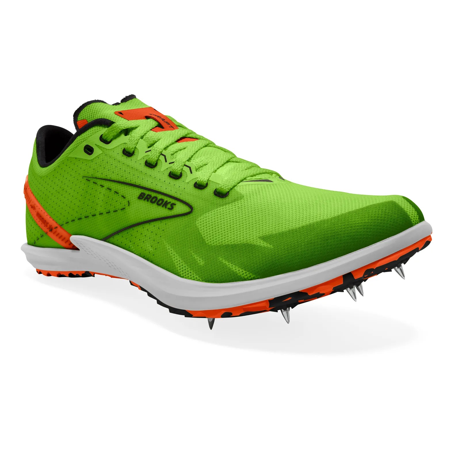 Men\'s Brooks Draft‎ XC Running Shoes, Green/Red, Size 11, NWOB, Missing Spikes BROOKS Unisex Draft XC Spikes Green Gecko/Red Orange/White main image 3