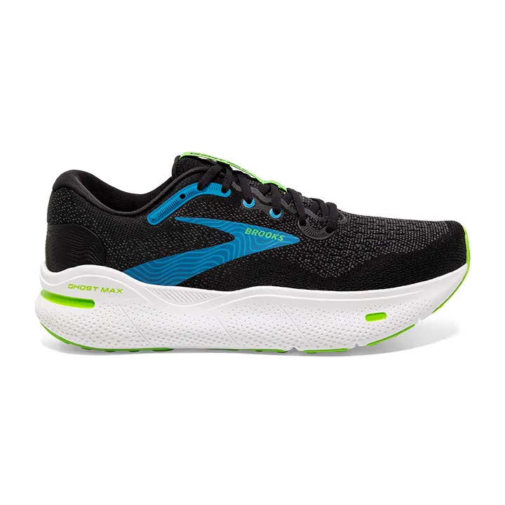 Brooks Men's Ghost Max Extra Wide (4E) black/atomicBlue/Jasmine