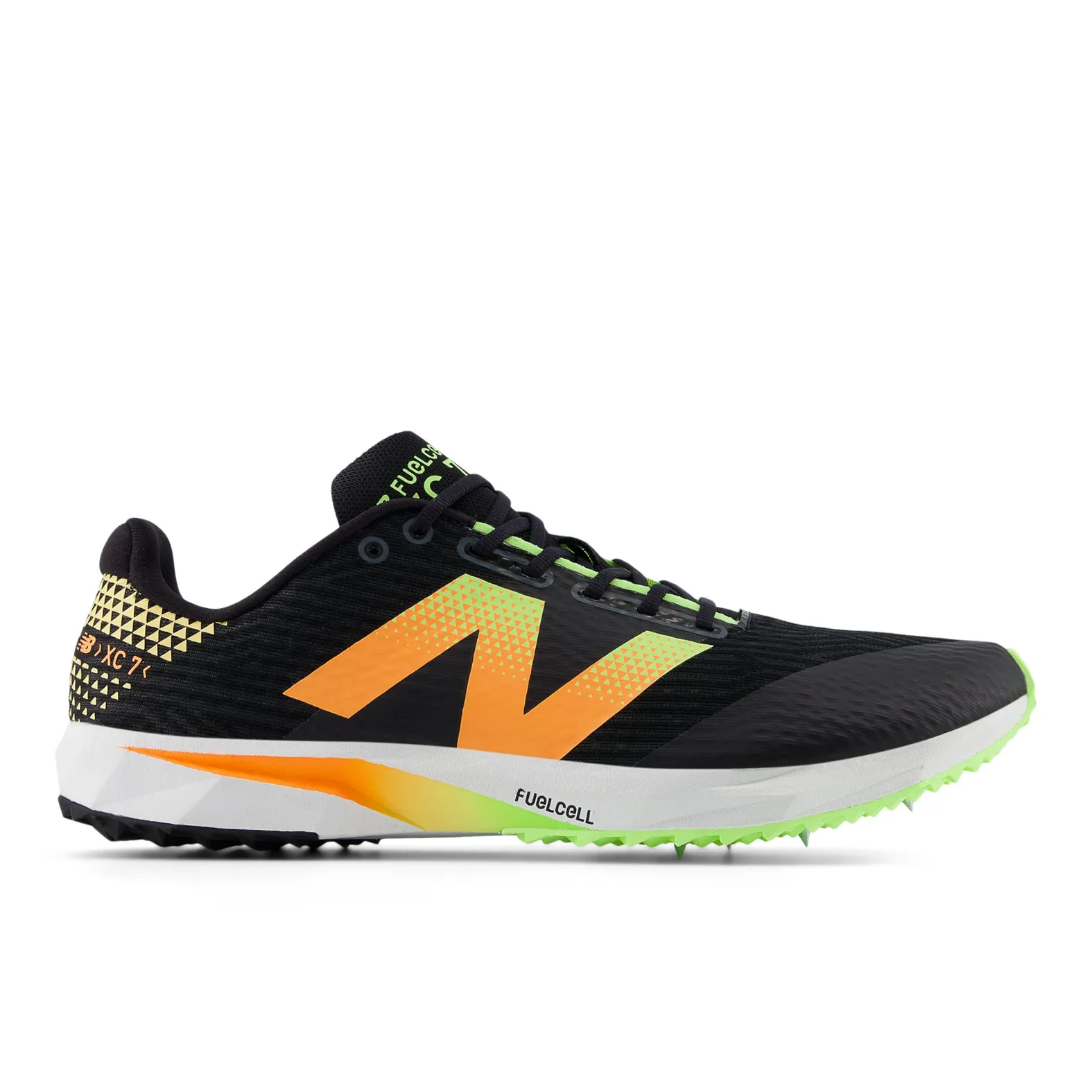 NEW BALANCE Unisex FuelCell XC7 v5 Spikes Black/Bleached Lime Glo
