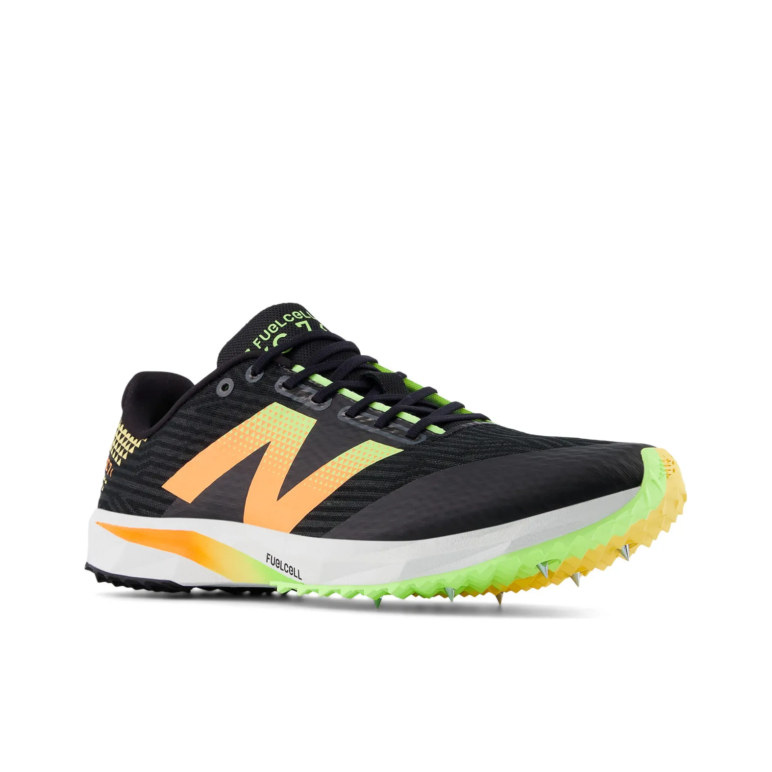 NEW BALANCE Unisex FuelCell XC7 v5 Spikes Black/Bleached Lime Glo