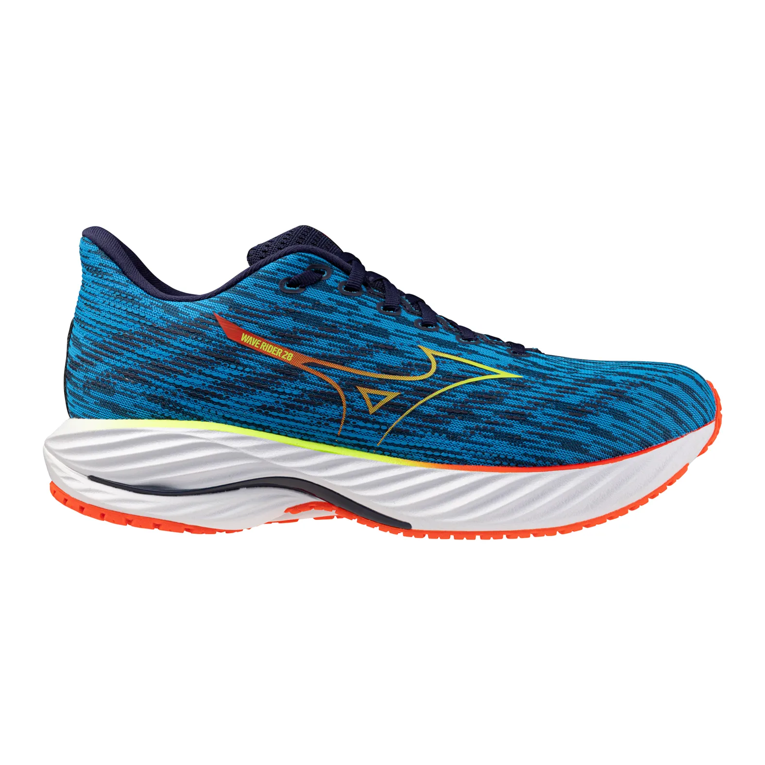 MIZUNO Men's WAVE RIDER 28 Blue Pace/Green Gecko