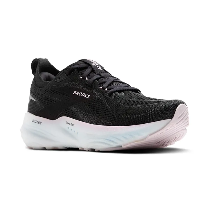 BROOKS W. GLYCERIN 22 BLACK/ORCHID ICE/WHITE