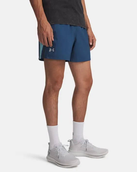 UNDER ARMOUR MEN'S 5" LAUNCH SHORT Wham Blue-Blue Haze-Reflective
