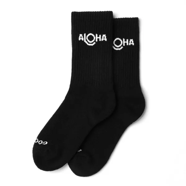 ALOHA BAGS ALOHA CREW SOCK Black