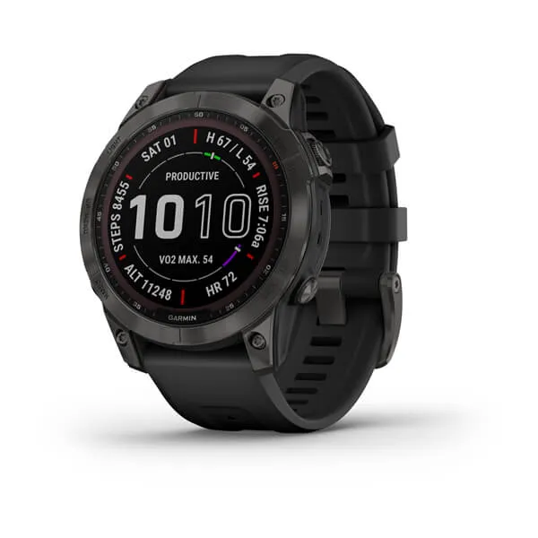 Garmin fenix 7- Sapphire Solar Edition Black DLC Titanium with Black Band