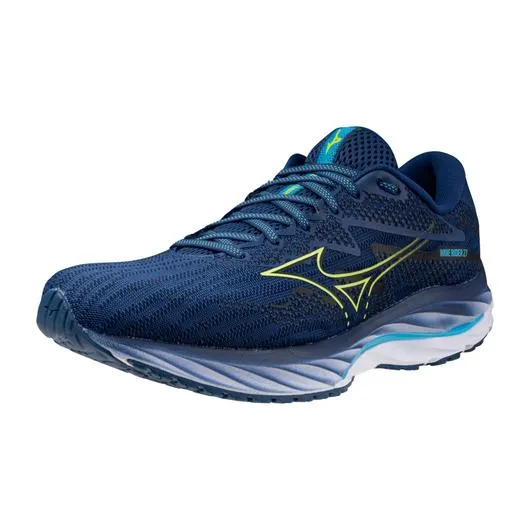 Mizuno MEN'S WAVE RIDER 27 Navy Peony/Sharp Green