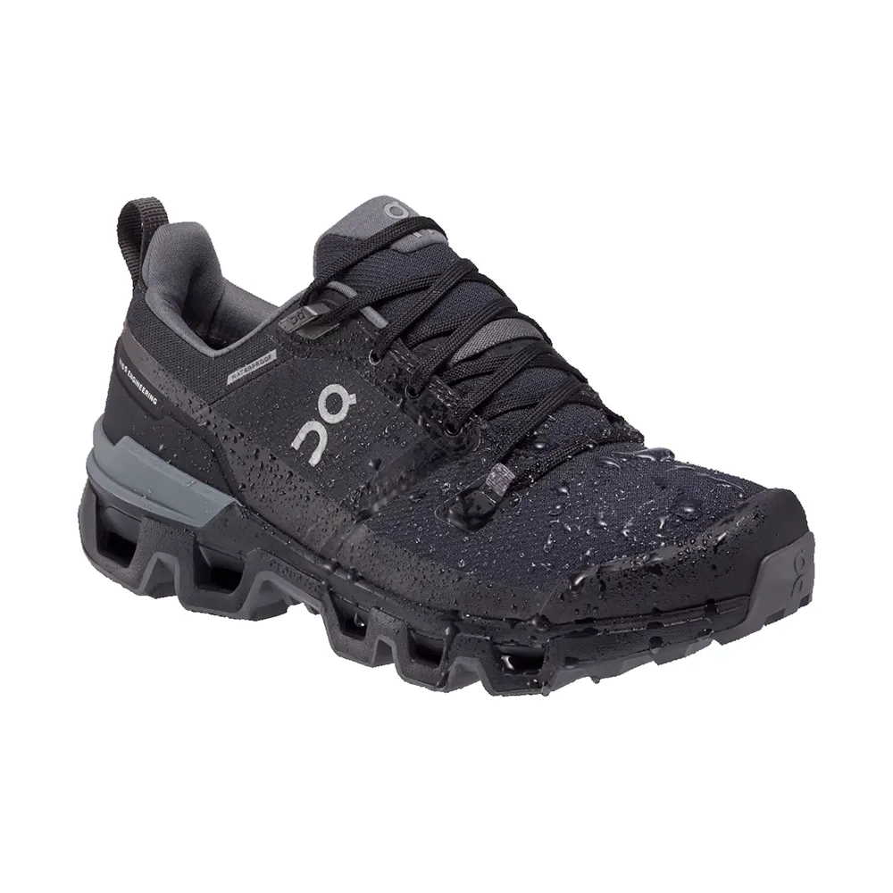 【防水】On Cloudwander Waterproof ブラック ON Women's Cloudwander Waterproof Black | Eclipse