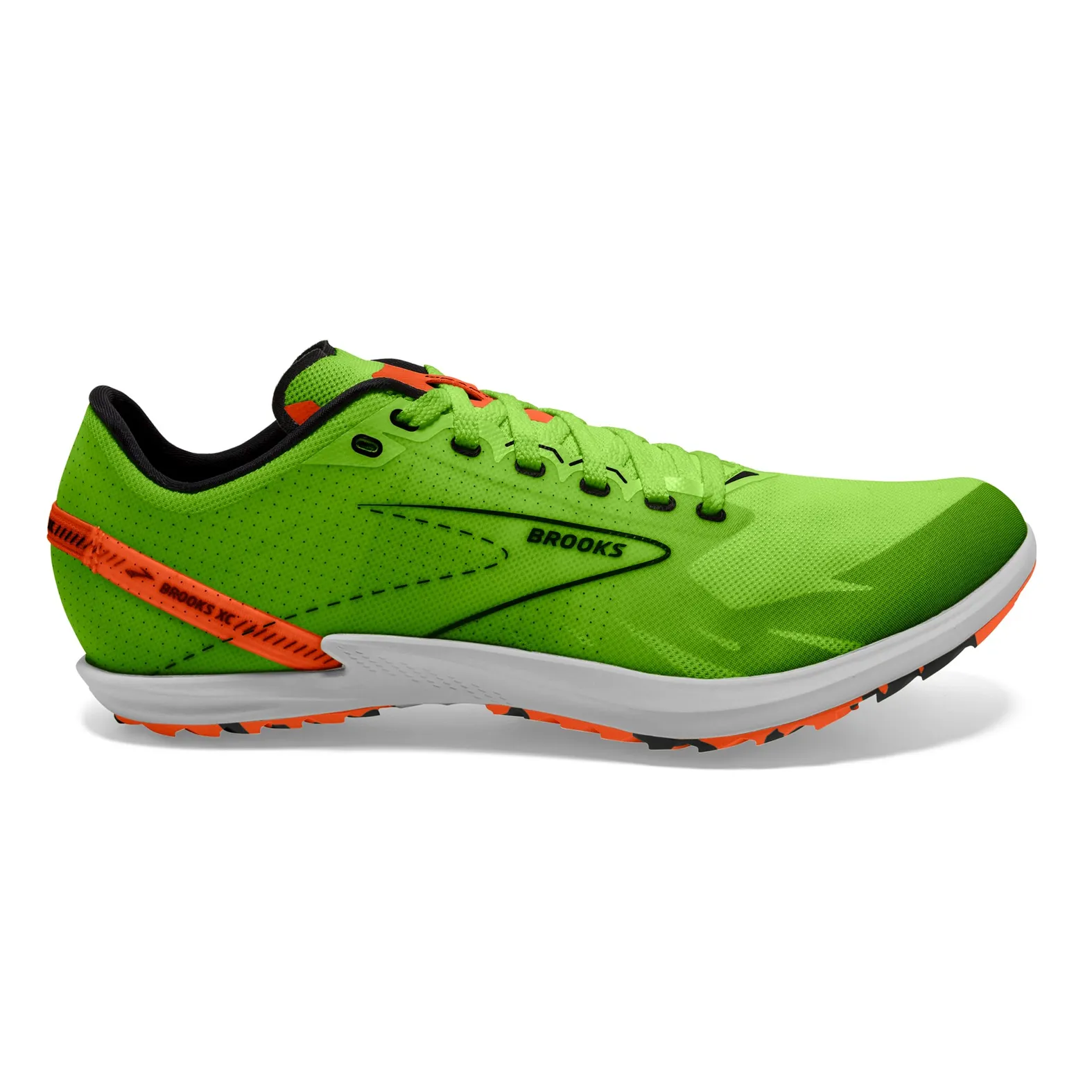 Brooks Unisex Draft XC Spikeless 308 GreenGecko/RedOrange/White
