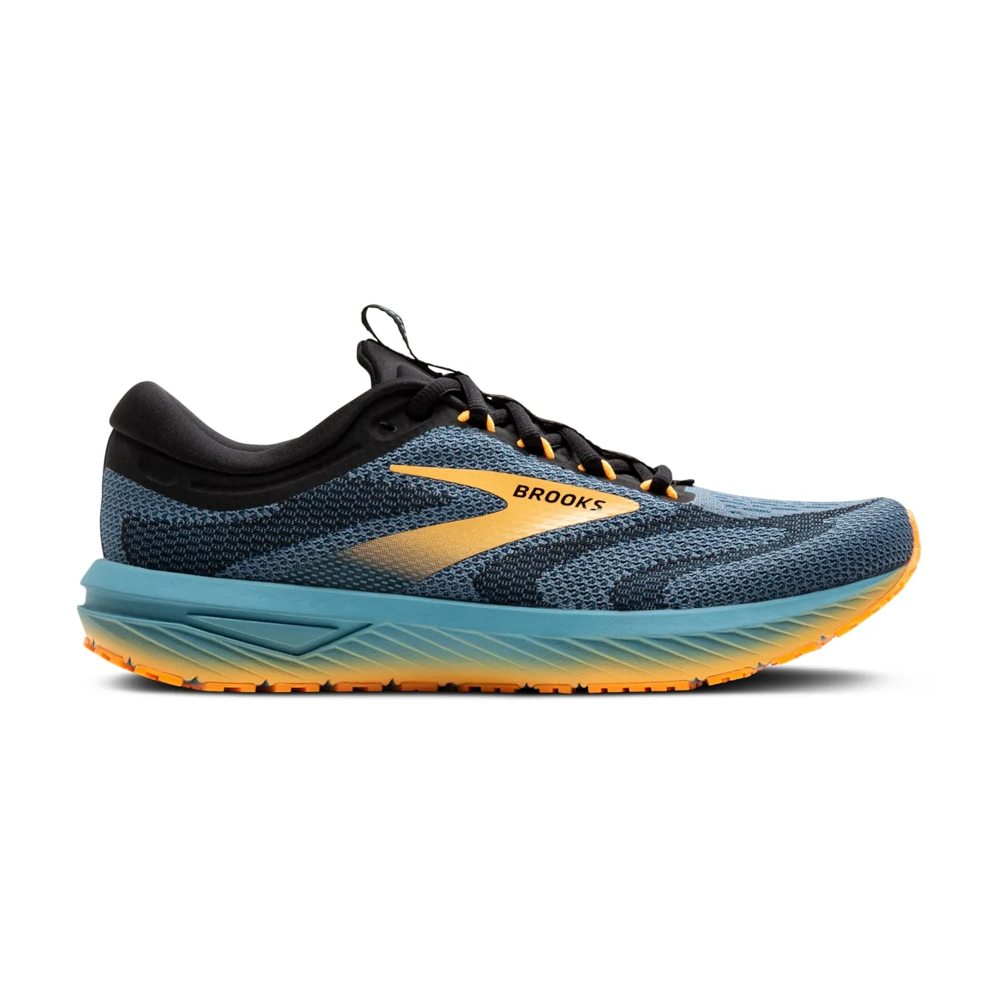 Brooks Men's Revel 7 Storm Blue/Black/Orange Pop