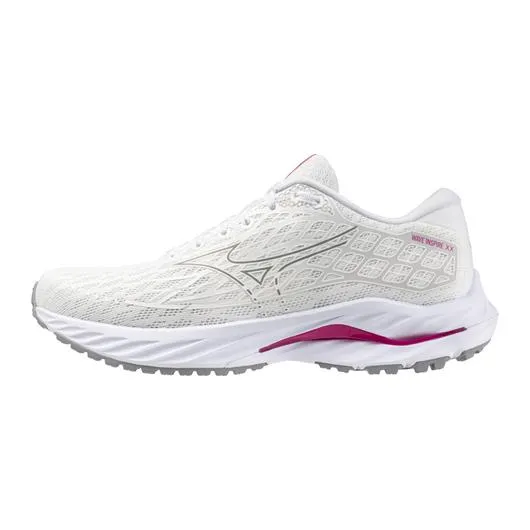 Mizuno Women's WAVE INSPIRE 20 PZ WHITE-FUCHSIA PURPLE