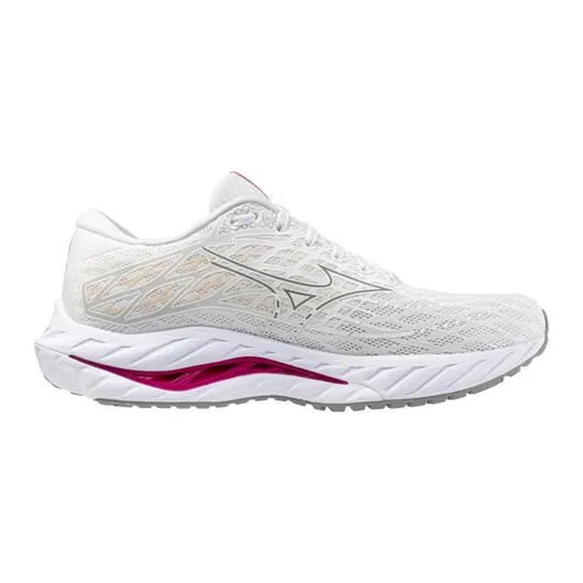 Mizuno Women's WAVE INSPIRE 20 PZ WHITE-FUCHSIA PURPLE
