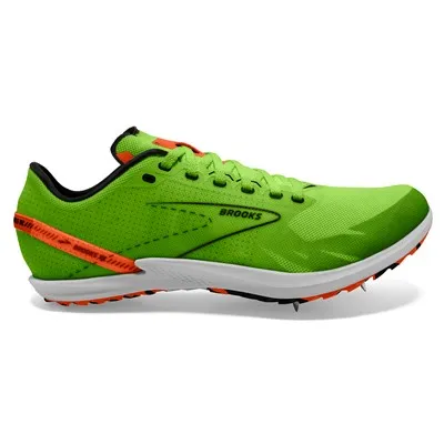 Brooks Unisex Draft XC Spikeless Green Gecko/Red Orange/White