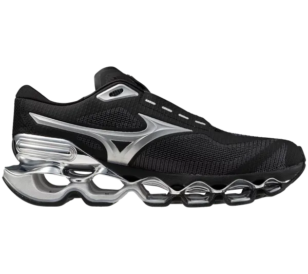 Mizuno Unisex Wave Prophecy 15 BLACK-GALAXY SILVER