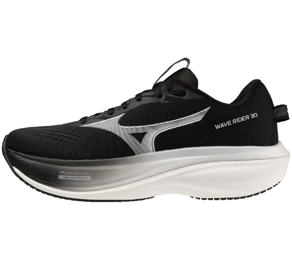 Mizuno Men's Wave Rider 30 2E BLACK-WHITE