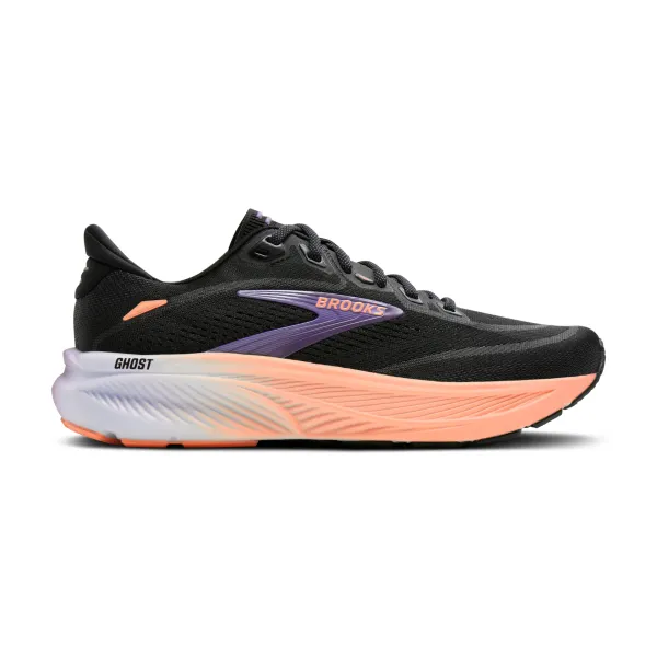 Brooks Women's Ghost 18 Black/Mulled Grape/Peach