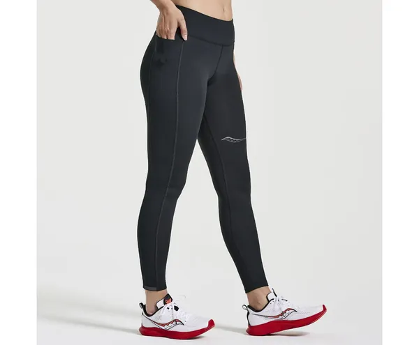 SAUCONY W SOLSTICE TIGHT (FINAL SALE) BLACK HEATHER