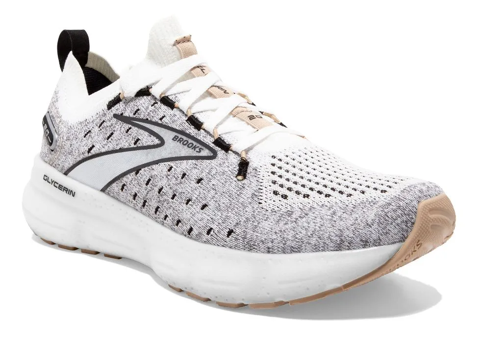 BROOKS Women's Glycerin StealthFit 20 White/Black/Cream BROOKS Women's Glycerin StealthFit 20 White/Black/Cream