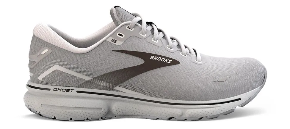 BROOKS Men's Ghost 15 Alloy/Oyster/Black