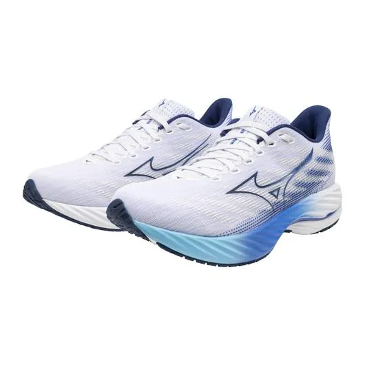 MIZUNO Men's WAVE RIDER 28 White/Estate Blue