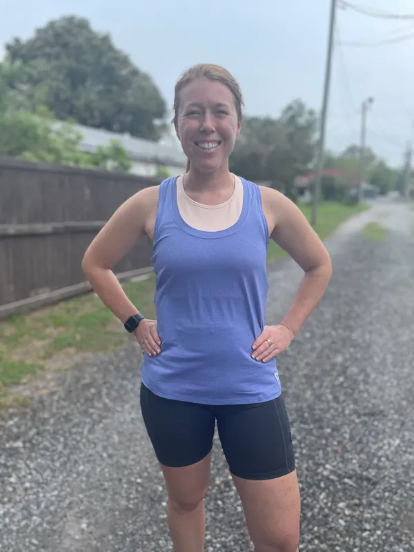 Lucky Road Women's LR Tech Scoop Neck Tank DEEP PERIWINKLE