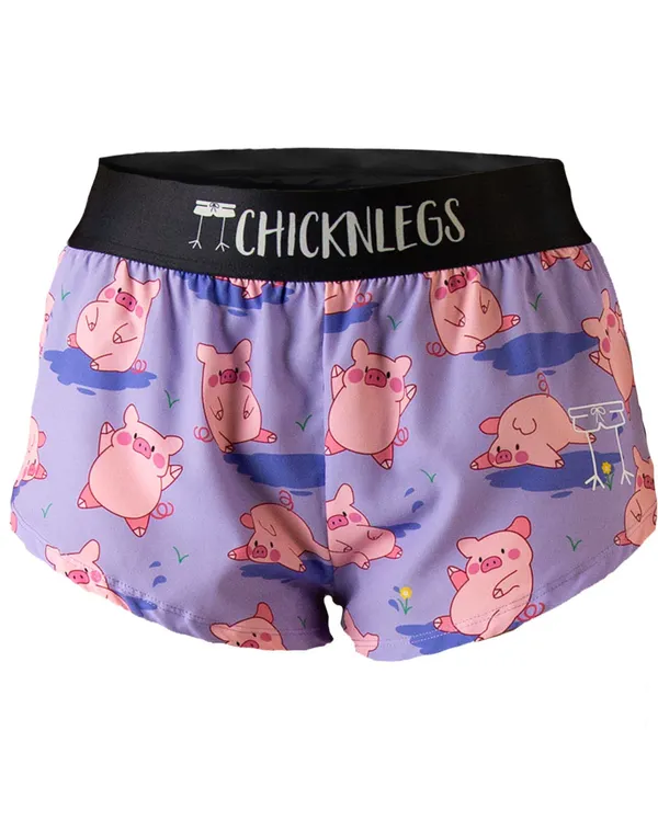ChicknLegs Women's Piggies 1.5" Split Shorts Piggies