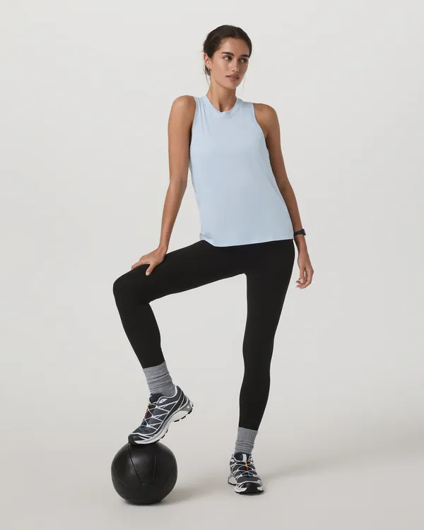 Vuori Clothing Women's Energy Top Long Soft Sky Heather-FYH