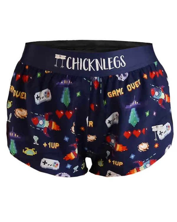 ChicknLegs Women's Pixel Invasion 1.5" Split Shorts Pixel Invasion