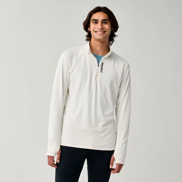 Brooks Men's Momentum Thermal 1/2 Zip BONE