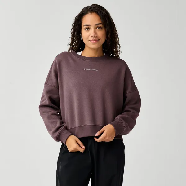 Brooks Women's Movement Cropped Sweatshirt Cocoa/Bone
