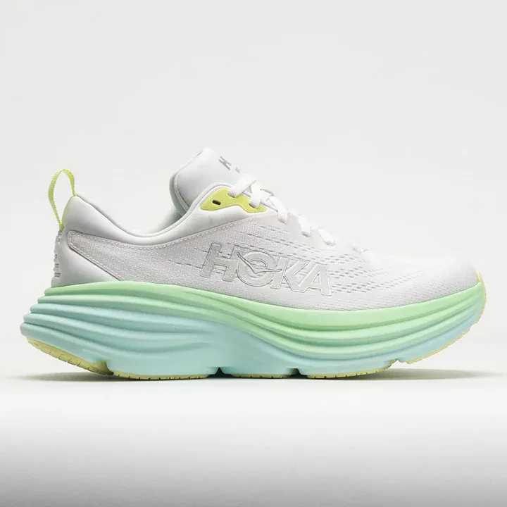 HOKA WOMEN'S BONDI 8 BLANC DE BLANC/SUNLIT OCEAN