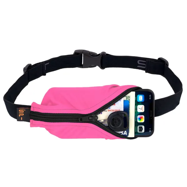 SPIBELT LARGE POCKET SPIBELT Black with Hot Pink Zipper