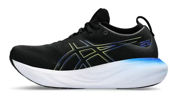 ASICS GEL-NIMBUS 25 Men\'s Running Sneakers Black Blue Glow Yellow Size 8.5 Wide Men main image 3