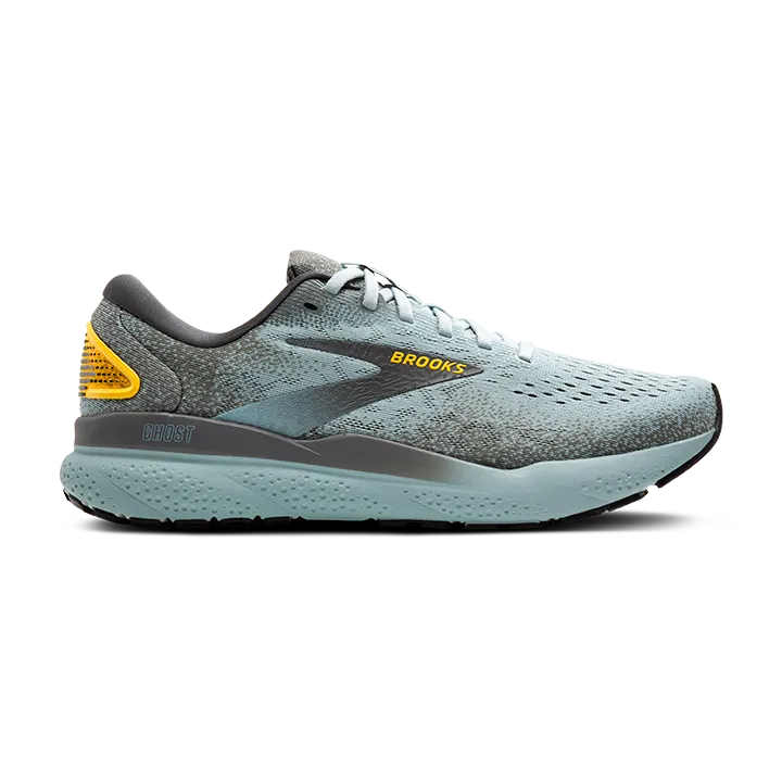 Brooks Ghost 16 Mens Running Shoes Grey Yellow 1104182E040 Wide 2E Size 15‎ Brooks Mens Ghost 16 Wide - Primer/Grey/Lime (1104182E040  main image 4