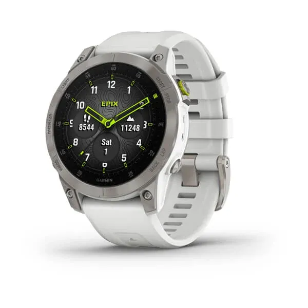 Garmin epix (Gen 2) - Sapphire Edition | 47 mm White Titanium with Carrera White Band