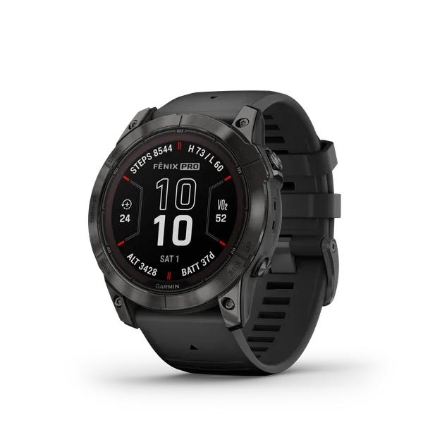 Garmin fenix 7X Pro - Sapphire Solar Edition Carbon Gray DLC Titanium with Black Band