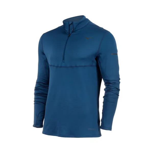 Mizuno MEN'S BREATH THERMO RUNNING HALF ZIP Ensign Blue