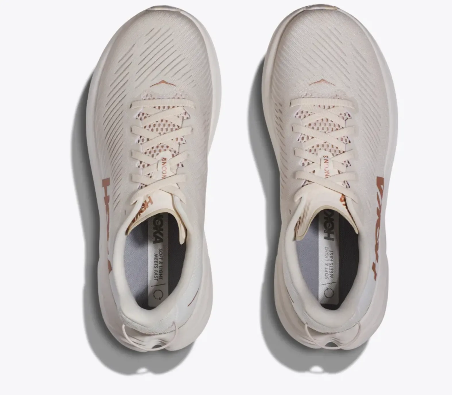Women's HOKA Rincon 3 - Eggnog/Rose Gold - Goodmiles Running Company