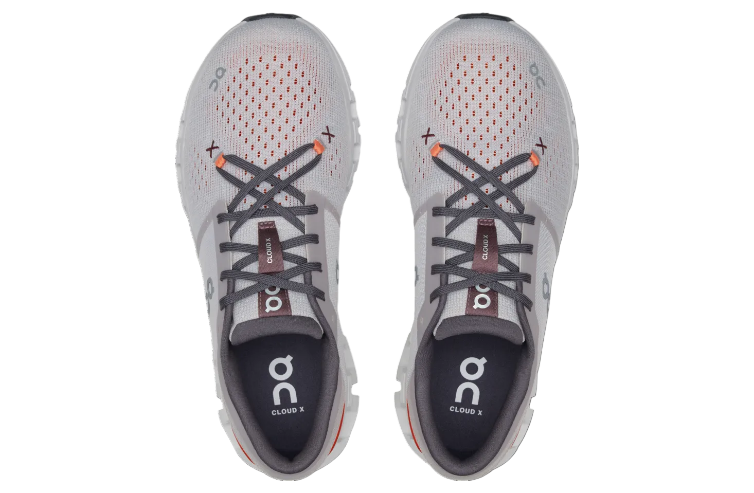 ON WOMEN'S CLOUD X 4 SILVER/FLAME