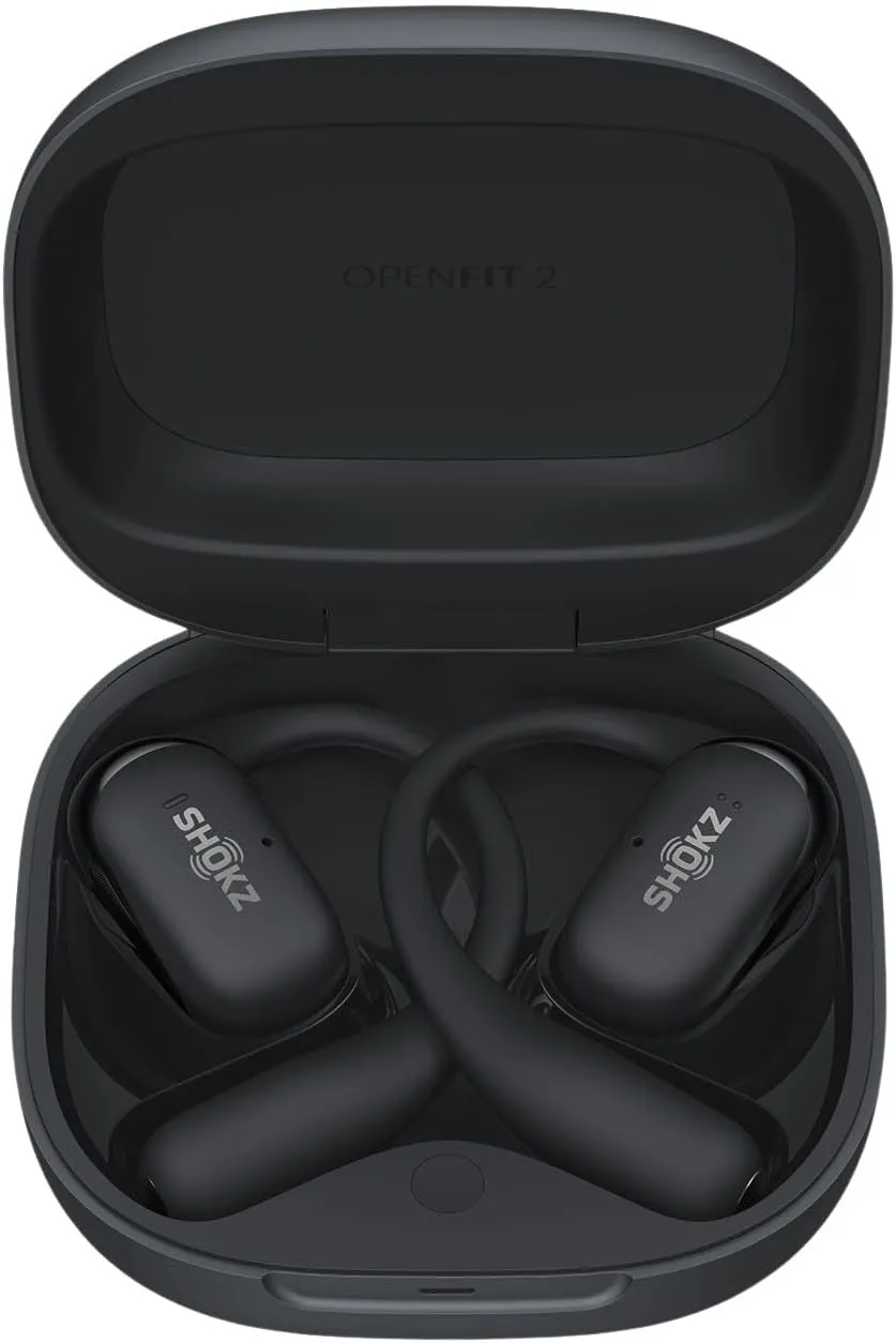 【アルコール消毒済】SHOKZ OPENFIT 2 ブラック shockz Shokz OpenFit 2 Wireless Bone Conduction Headphones - Black - us