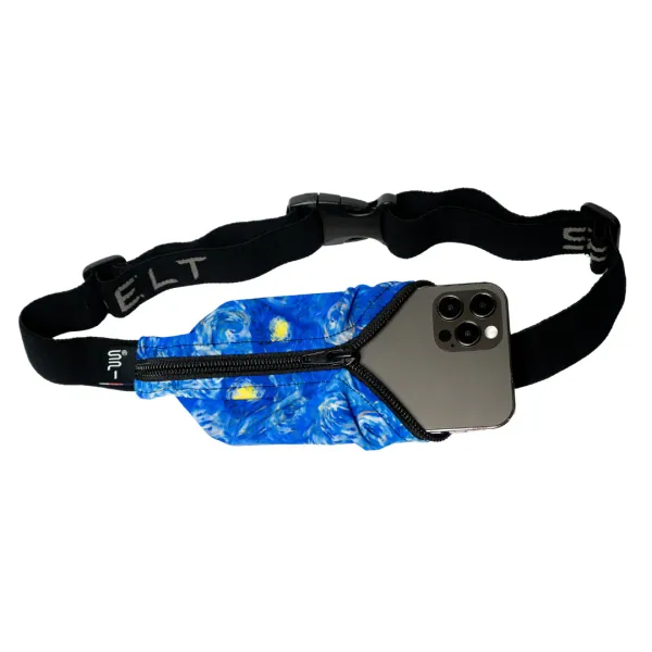 SPIBELT SPIbelt Running Belt Starry Night Fabric | Black Zipper