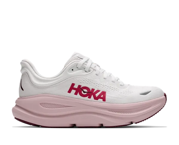 HOKA W BONDI 9 WIDE WHITE/PINK OPAL