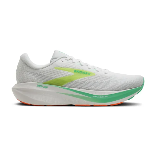 Brooks Men's Ghost Amp 102 White/ParadiseGreen/Nightlife