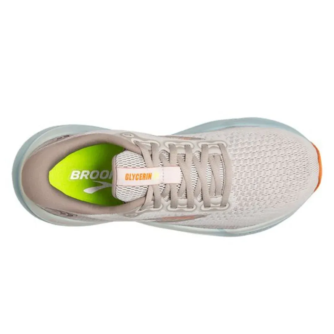 BROOKS Women's Glycerin 21 Coconut/Aqua/Autumn Sunset