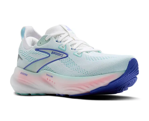 BROOKS W. GLYCERIN 22 WHITE/LIMPET SHELL/AMPARO BLUE