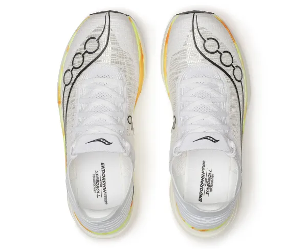 NEW SAUCONY unisex endorphin elite 2 running shoes in white/peel Saucony Unisex Endorphin Elite 2 Running Shoes - White/Peel  main image 3